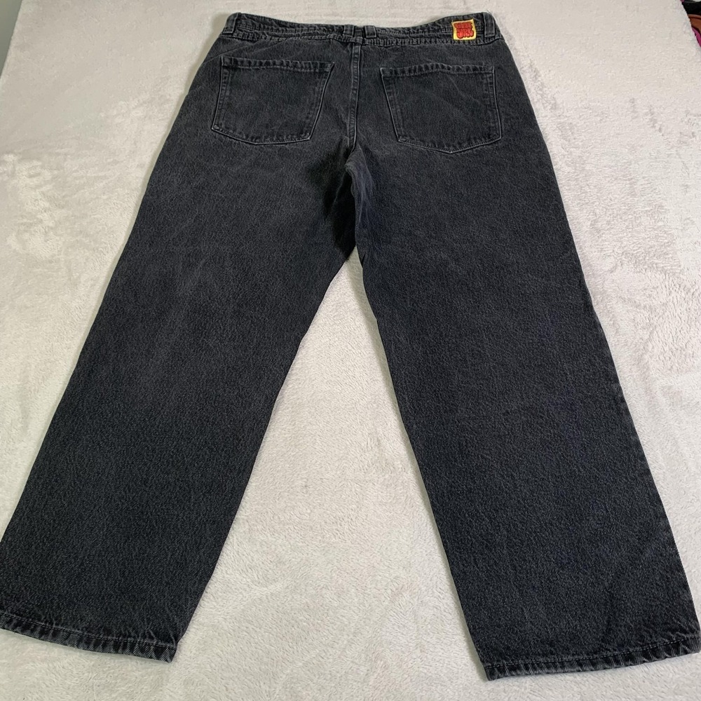 Y2K Empyre Jeans Mens 36x30 Gray Black Dark Wash Relaxed Straight Zip Fly‎ Baggy